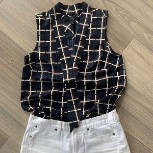 Silk Plaid Sleeveless Top (J. Crew)